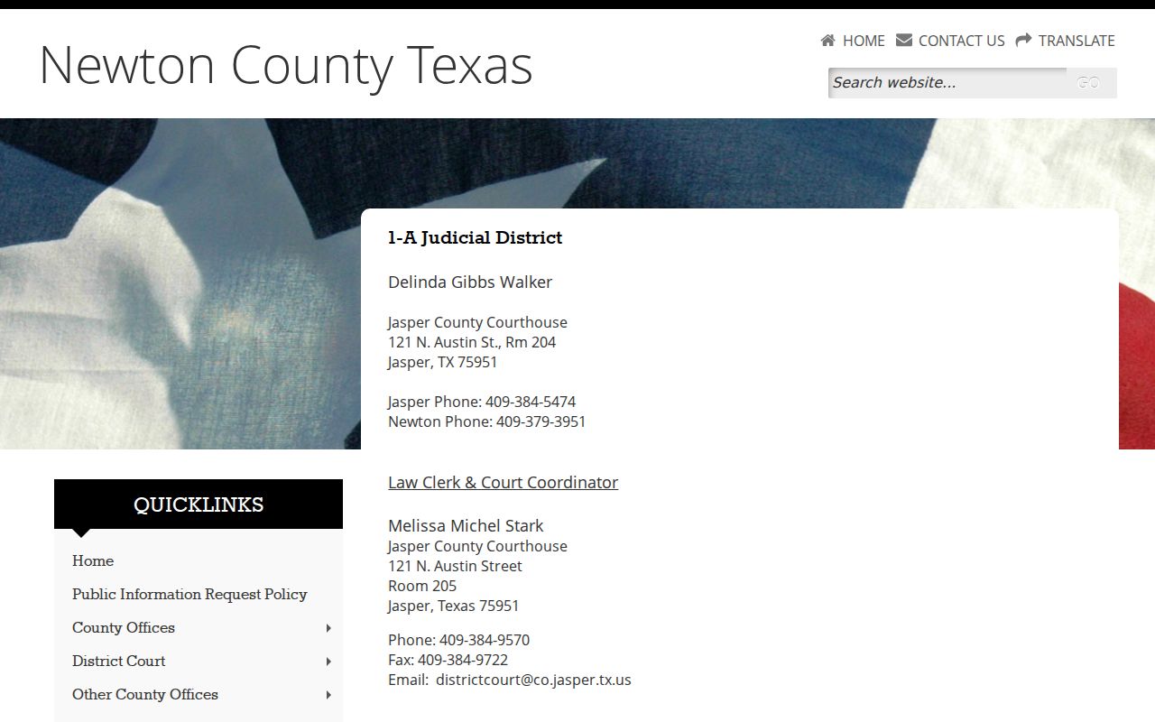 Newton County bench warrants: 1-A Judicial District court contact