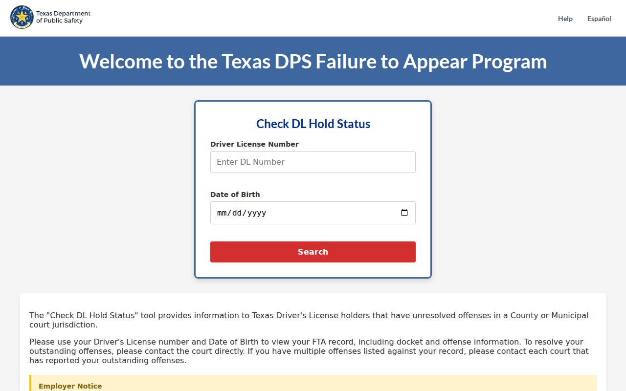 Newton County traffic warrant records: Texas DPS FTA and FTP program