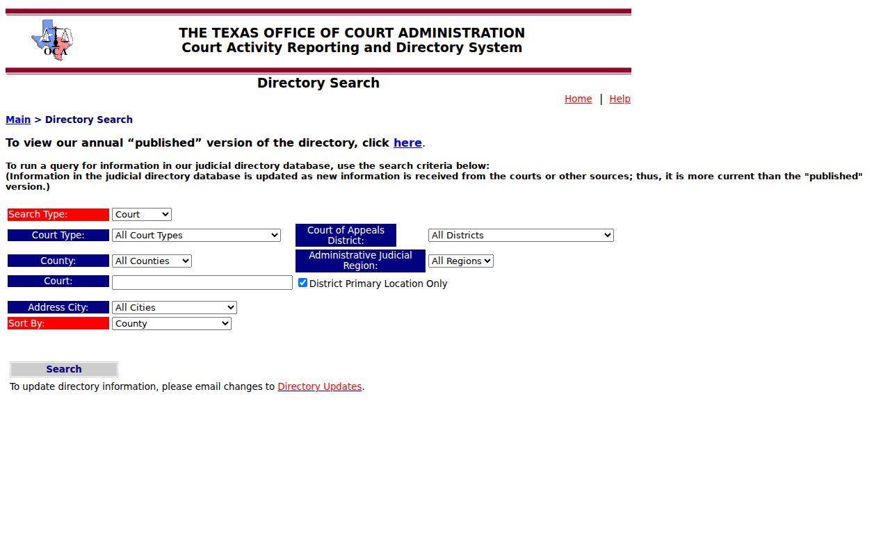 Newton County warrant records: Texas court directory search page